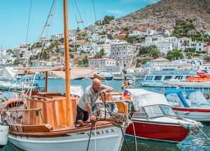 Fisherman in Hydras port