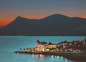 "Thermae Sylla Spa", the most famous building of Edipsos  town, North Evia island, Greece