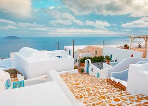 Street in Chora on Anafi island