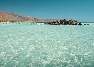 Elafonissi is an island you can easily wade to through knee-deep water