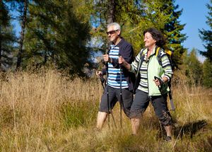 Couple hiking in nature