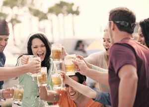 Youth enjoying frozen beer