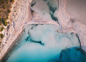 The exotic greens and blues of the water in Balos, Crete