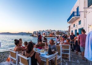 Little Venice. The famous bay of Mykonos