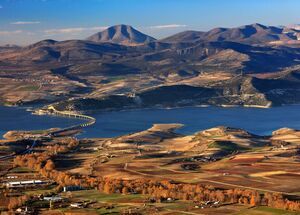 The High bridge of Servia and Polyfytos lake, Kozani