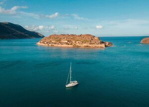 Aerial view of Spinalonga in Crete