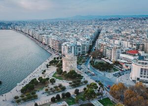 White Tower Thessaloniki aerial view