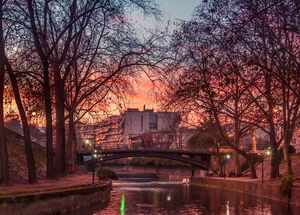 Bridge of Trikala, nature combined with the urban landscape