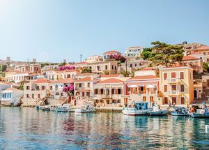 Chalki Island, one of the Dodecanese islands of Greece, close to Rhodes