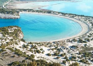 From ground level, the scene is scarcely less impressive than the iconic horseshoe-shaped image of the beach photographed from above