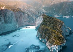 Navagio beach from above