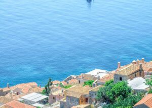 Stone houses with sea view in Monemvasia