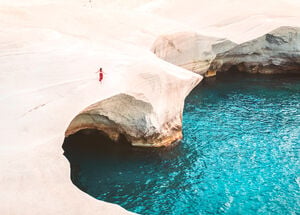 Incredible Sarakiniko beach, a trip to the moon in Milos island