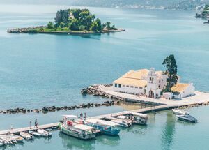 Vlacherna monastery and Pontikonisi in Corfu