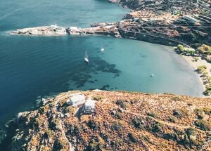 Close to Vathi, you should complete the 20min walk to Panagia Chrysopigi, sitting on a promontory in all its whitewashed glory