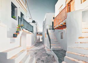 Many of the tightly packed houses are beautifully maintained with colourful balconies, doors and window frames