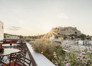 Rooftop with the view of the Acropolis