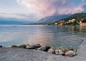 Storm over Kalamata mountains