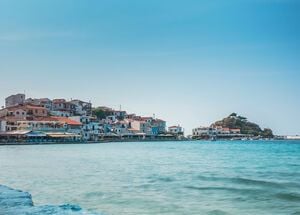 Seaside view in Kokkari village in Samos