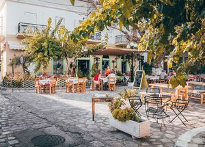 View of traditional tavern in Pythagoreio