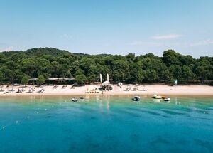 Koukounaries beach, blues & greens