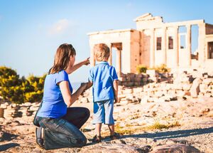 Family time at the Acropolis of Athens