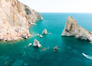 Explore Polyegos, the region’s largest uninhabited islandis by boat