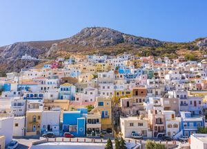 View of Colourful Menetes village_Karpathos