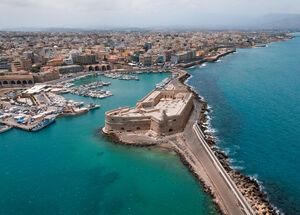 Heraklion city in Crete is a mix of ancient, Venetian, Ottoman and modern architecture 