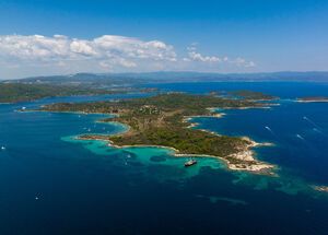 Aerial View of Ammouliani in Halkidiki
