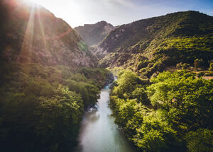 Acheron river photographed from above