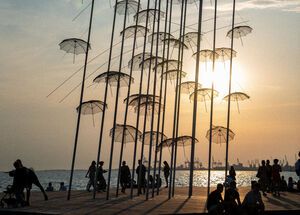 Sunset at the waterfront of Thessaloniki