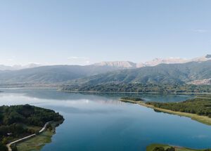 Aerial view of lake Plastira