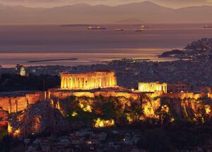 Parthenon-and-sea-night