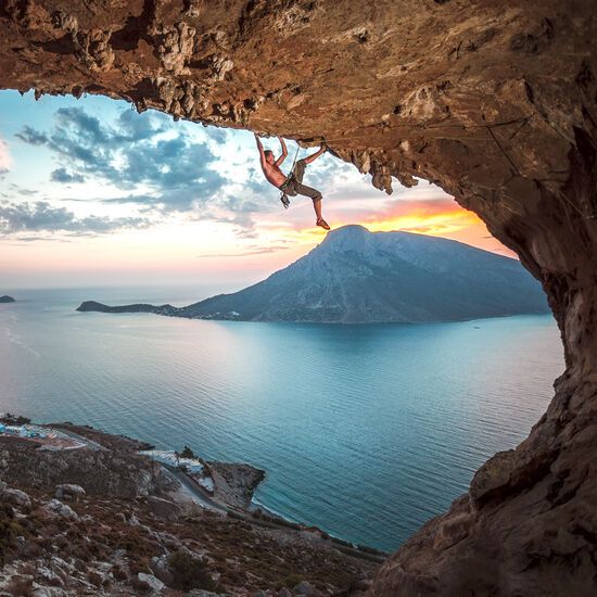 Kalymnos is an international climbing destination, overwatching the island of Telendos