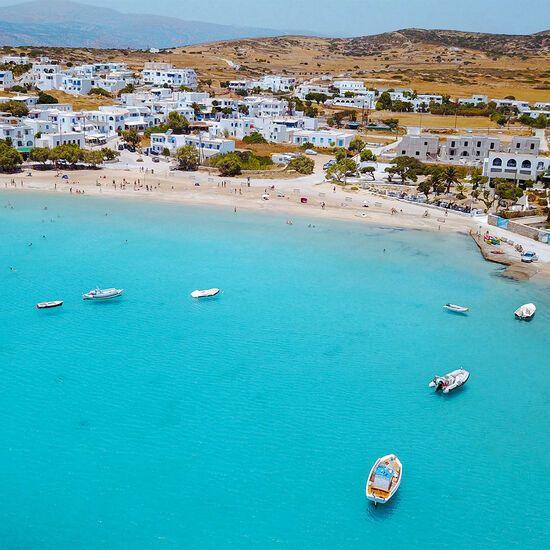 Seaside village on Koufonisi island from above
