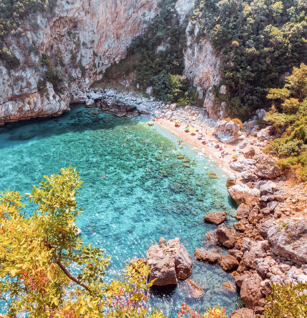 Fakistra beach, where some scenes from the movie Mamma Mia! were filmed here