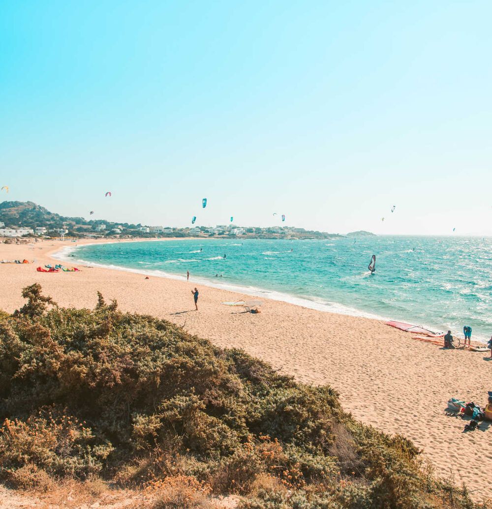 Mikri Vigla is one of Naxos’ standout beaches for water sports