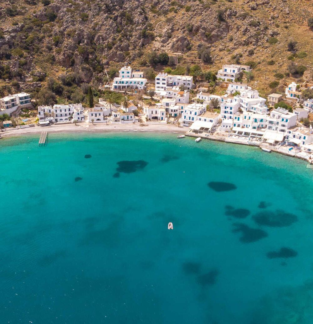 Aerial view of Loutro in South Chania