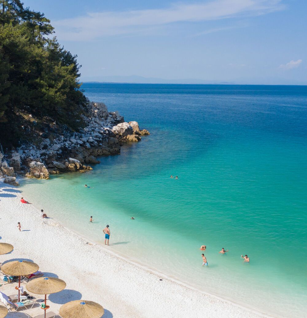 Thassos is known for its sandy beaches and emerald waters