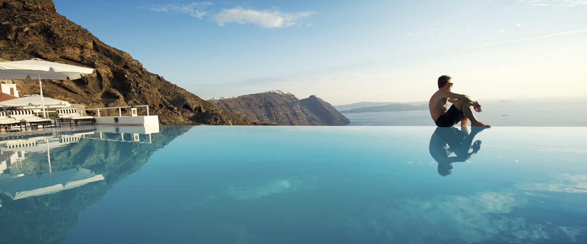 Pool in Santorini, Greece