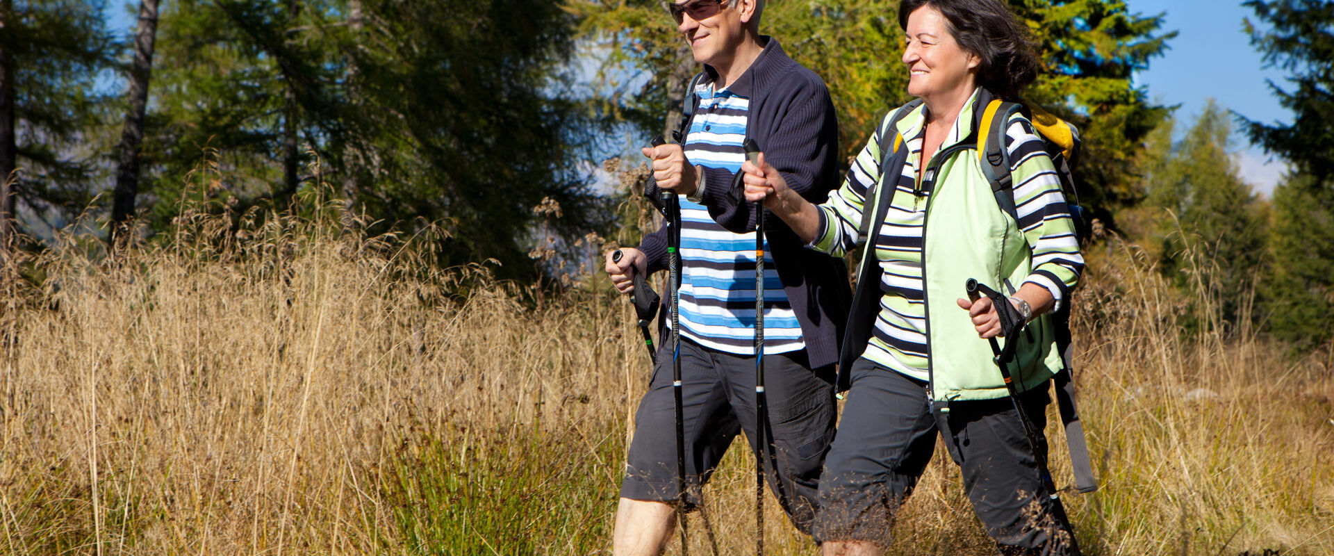 Couple hiking in nature