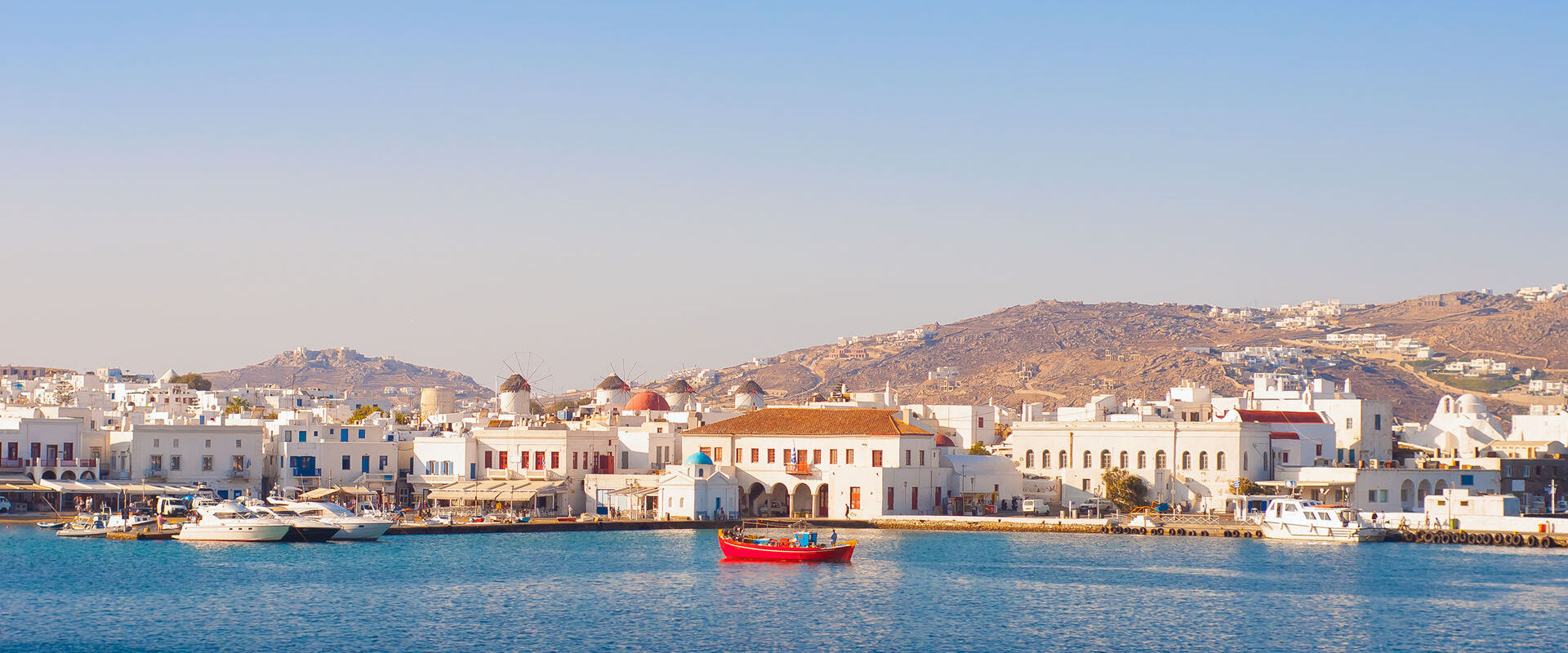 Mykonos town near the sea