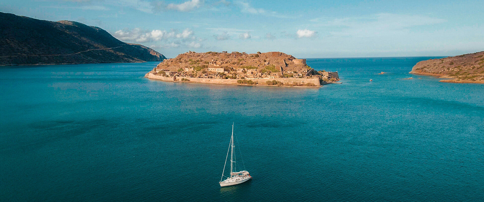 Aerial view of Spinalonga in Crete