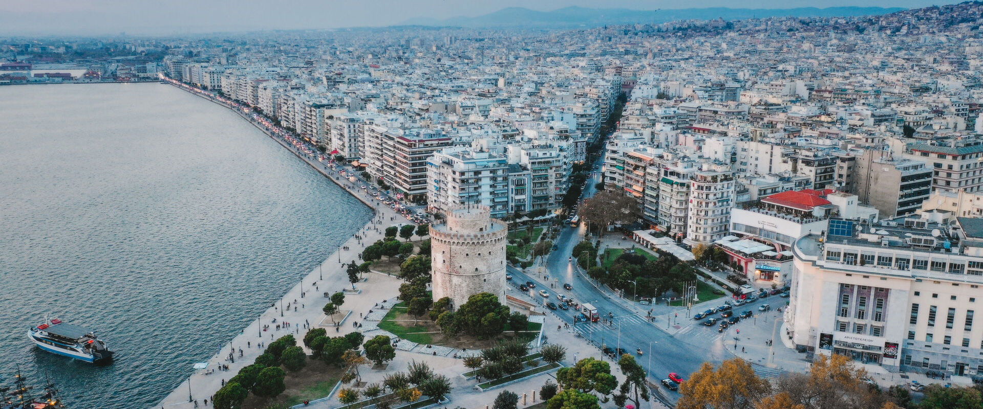 White Tower Thessaloniki aerial view