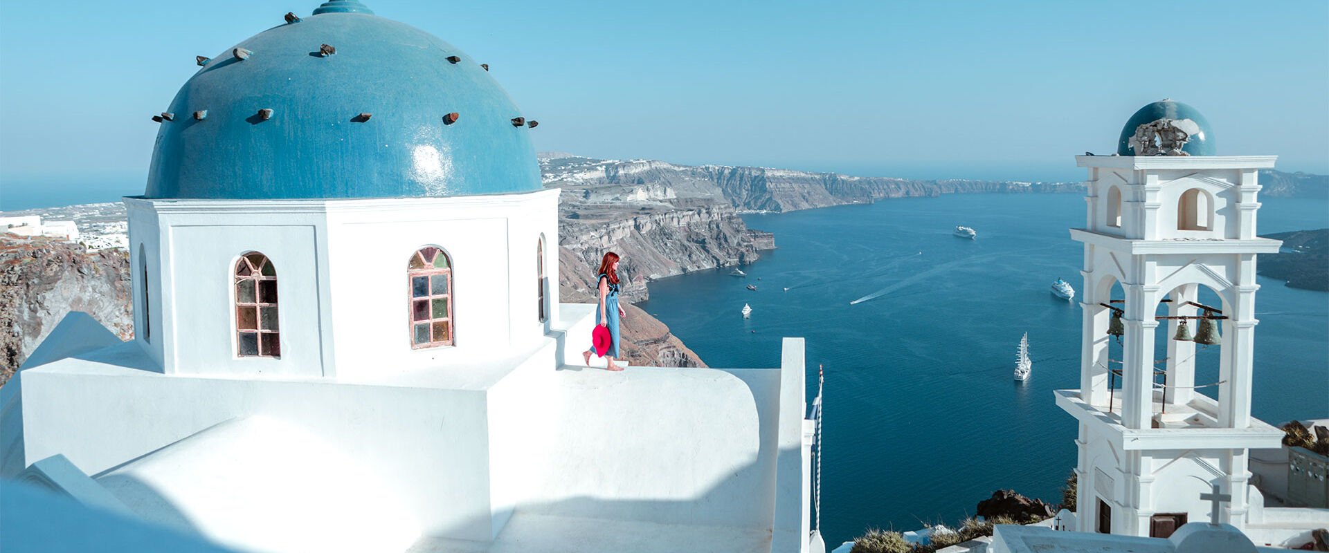 Chapel on Santorini with a Caldera view