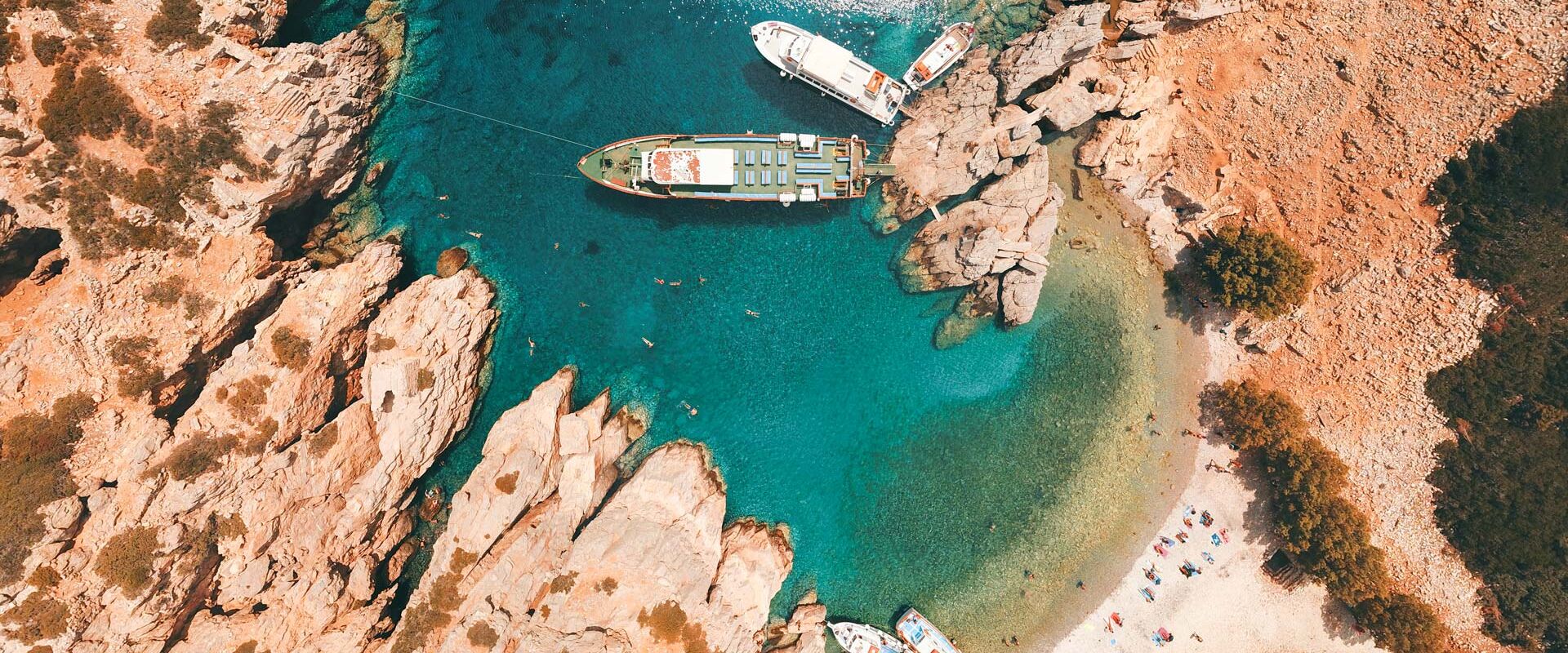Depending on which boat excursion you take from Karpathos, your day trip to Saria will involve soaking up the feeling of freedom on the beach and swimming in wonderfully clear water