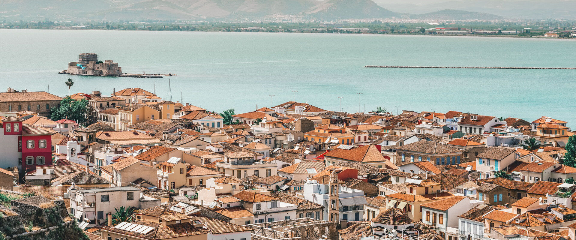 Nafplion town as seen from Palamidi Castle