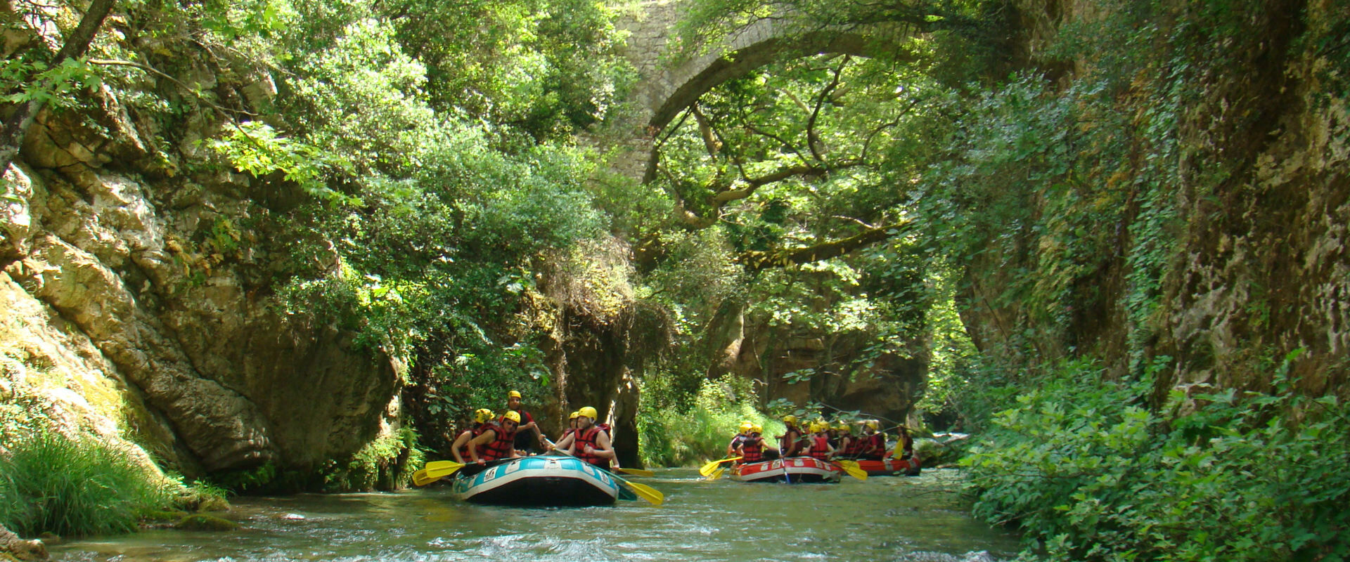 Rafting on the Lousios river in Mountainous Arcadia