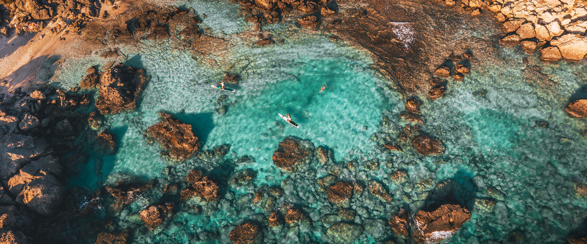 Water sports are popular where the lagoon widens